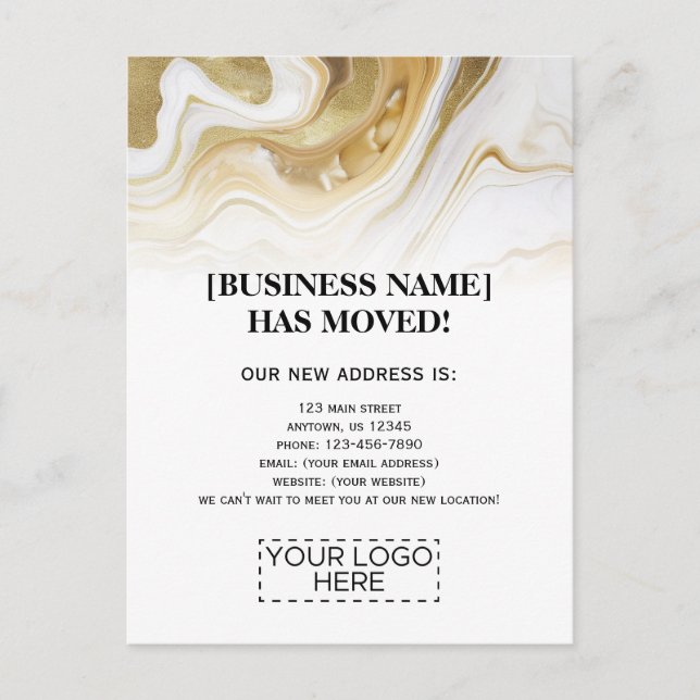 Carte Postale Annonce de déménagement de l'entreprise Logo Gold  (Devant)