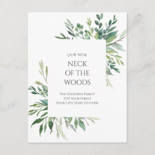 Carte Postale Annonce de déménagement de Neck of the Woods Green