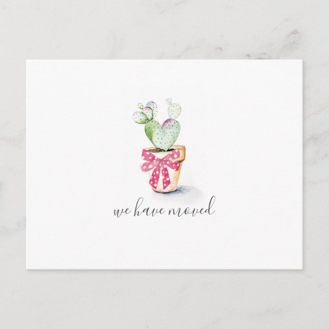 Carte Postale Annonce de déménagement de vacances de Cactus (Devant)