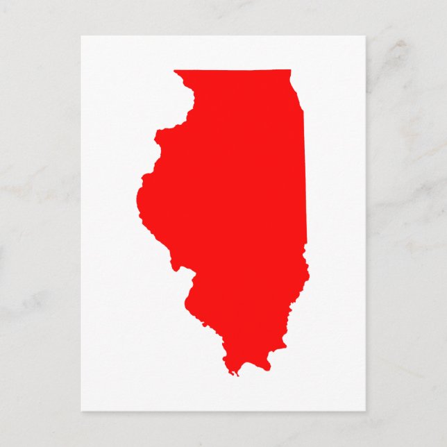 Carte Postale Annonce de déménagement en Illinois blanc et rouge (Devant)