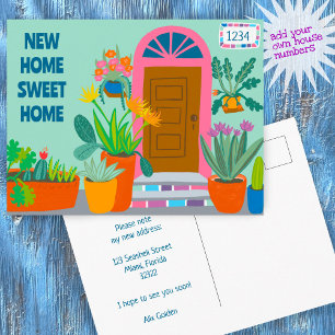 Carte Postale Annonce de déménagement Nouvelle adresse Porte d'e