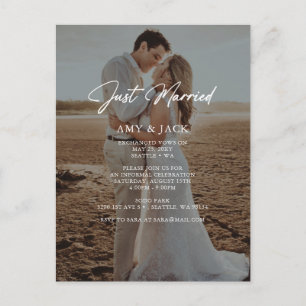 Carte Postale Annonce de mariage élégante et moderne avec photo