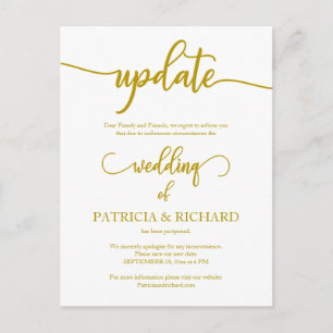 Carte Postale Annonce de mise à jour de la date de mariage repor