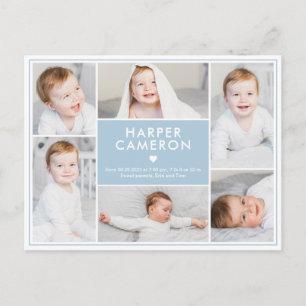 Carte Postale Annonce de naissance couleur modifiable Sweet Hear