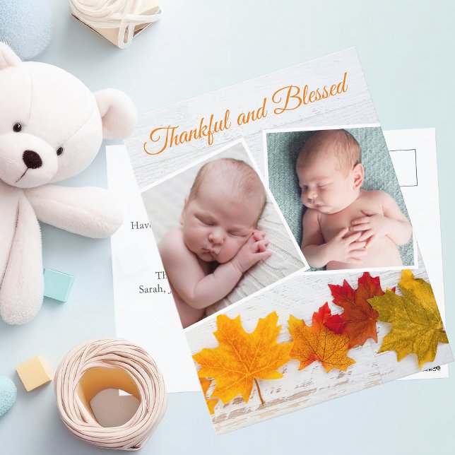 Carte Postale Annonce de naissance de bébé pour Thanksgiving Pho (Créateur téléchargé)