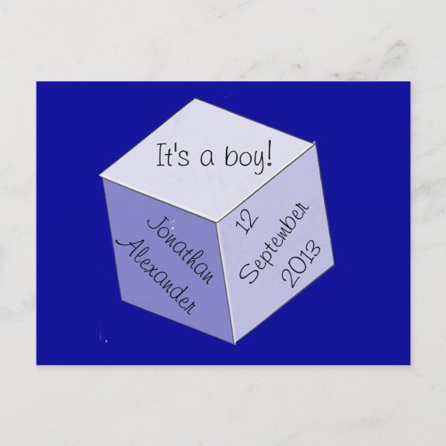 Carte postale – Annonce de naissance en bloc bébé (Devant)