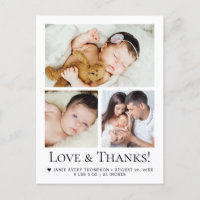 Annonce de naissance Photo Fille Love and Thanks B