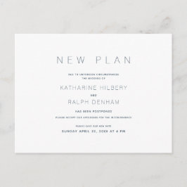 Carte Postale Annonce de nouveau plan de mariage blanc et marine