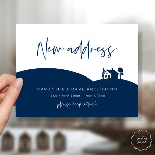 Carte Postale Annonce de Nouvelle Adresse de Maison, Petite Mais