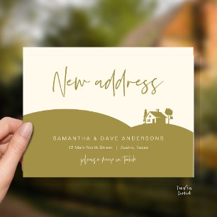 Carte Postale Annonce de Nouvelle Adresse de Maison, Petite Mais