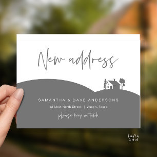 Carte Postale Annonce de Nouvelle Adresse de Maison, Petite Mais