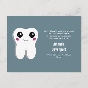 Carte Postale Annonce de remise de diplôme de dent Happy Dental