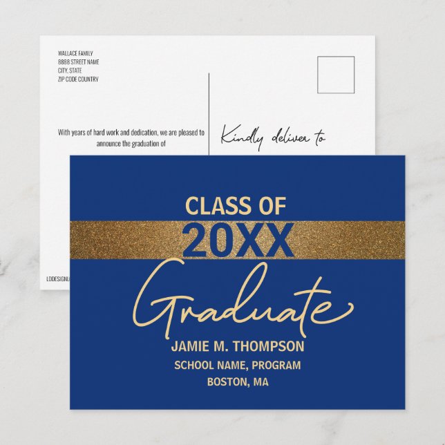 Carte Postale Annonce de remise des diplômes de la promotion 202 (Devant / Derrière)