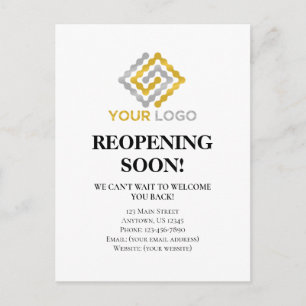 Carte Postale Annonce de réouverture prochaine de l'entreprise