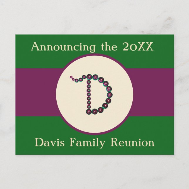 Carte Postale Annonce d'invitation à une réunion de famille Lett (Devant)