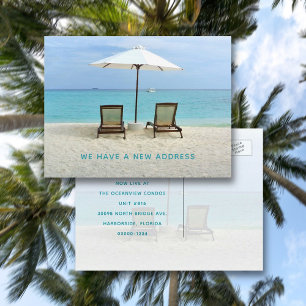 Carte Postale Annonce d'une nouvelle adresse de chaises en bord 