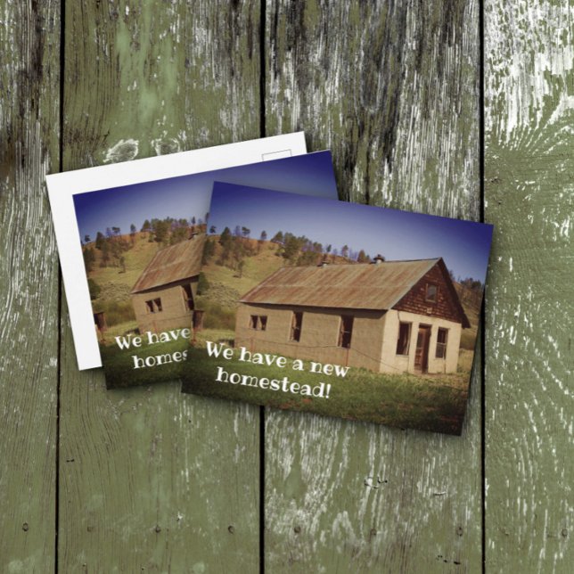 Carte Postale Annonce humoristique de déménagement de cabane rus (Créateur téléchargé)