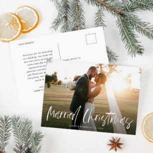 Carte Postale annonce mariage tendance de noël marié
