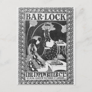 Carte Postale Annonce pour les machines à écrire à barres-serrur
