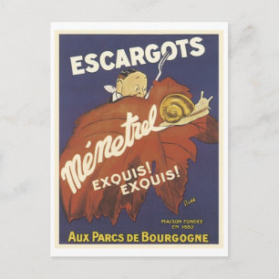 Carte Postale Annonce Vintage Escargot Mementrel
