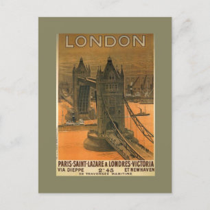 Carte Postale Annonce vintage Paris Railroad Travel