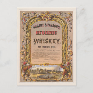Carte Postale Annonce Vintage Pour Whiskey Hygiénique Gilbert & 