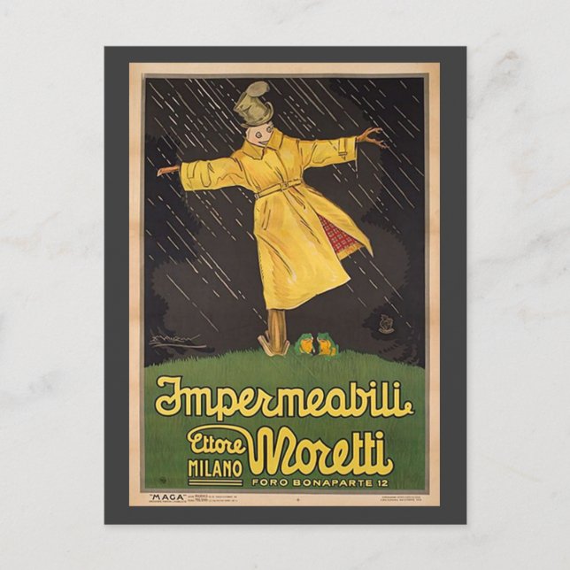 Carte Postale Annonce vintage Raincoat Italien (Devant)