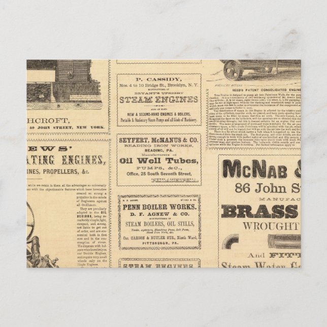 Carte Postale Annonces pétrolières à New York (Devant)