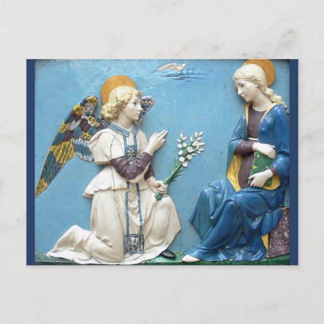 Carte Postale Annonciation Angel Virgin Mary Della Robbia Bleu (Devant)