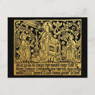 Carte Postale Annonciation en caoutchouc en laiton Tudor Mary An