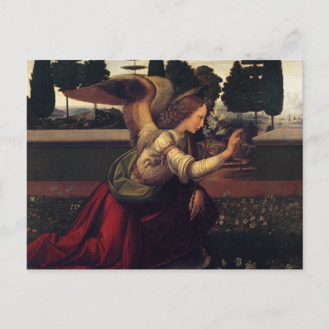 Carte Postale Annonciation Leonardo DaVinci - Angel (Devant)