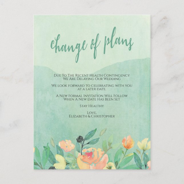 Carte Postale Annulations du mariage Changement de régime report (Devant)