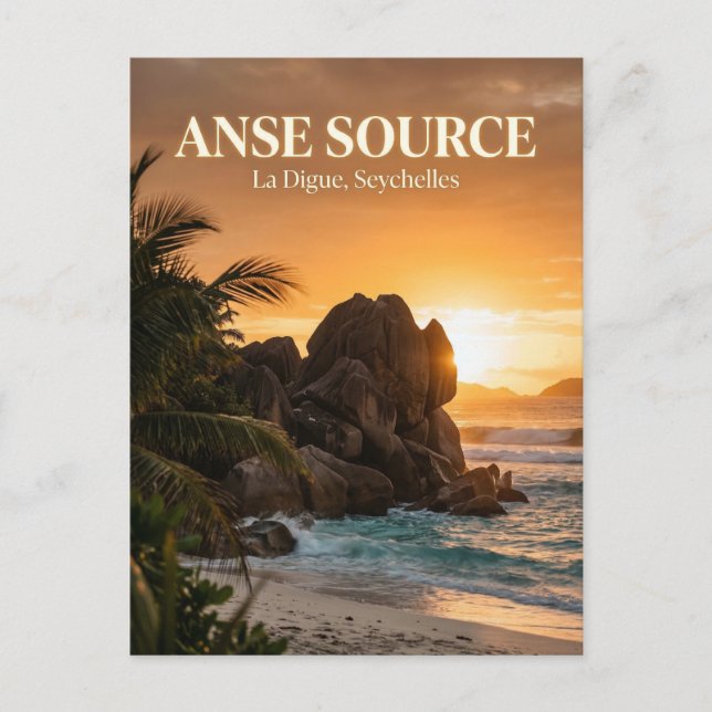 Carte Postale Anse Source d'Argent, La Passe, La Digue (Devant)