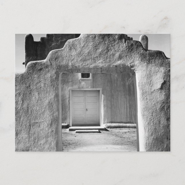 Carte Postale Ansel Adams - Entrée de l'église - Nouveau-Mexique (Devant)