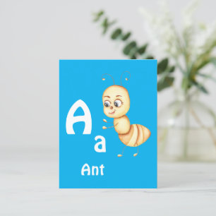 Carte Postale Ant personnaliser ABC : Lettre A - Ajouter votre n