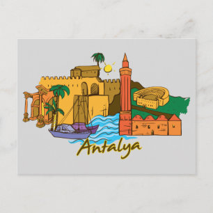 Carte Postale Antalya, ville célèbre de Turquie
