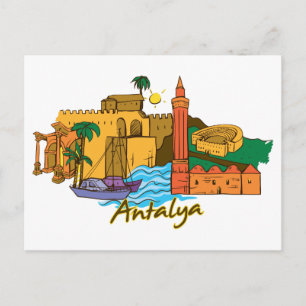 Carte Postale Antalya, ville célèbre de Turquie