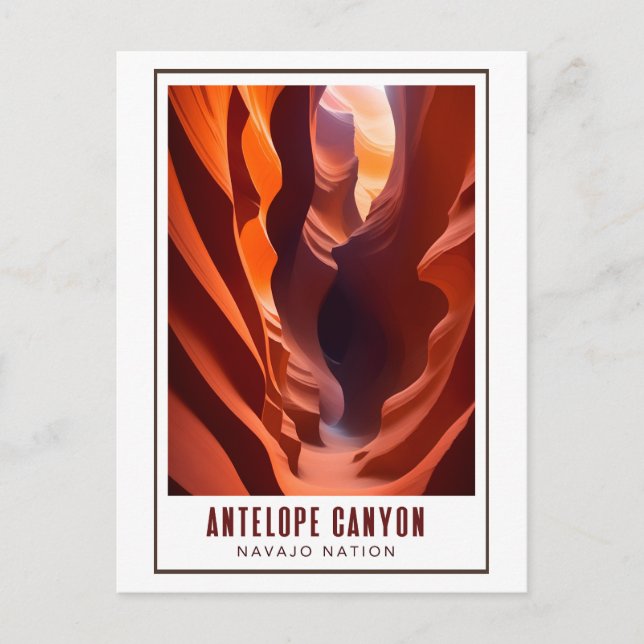 Carte Postale Antelope Canyon Navajo Nation Art Déco (Devant)