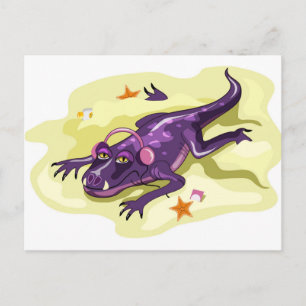 Carte Postale Anteosaurus Bain De Soleil Avec Casque.