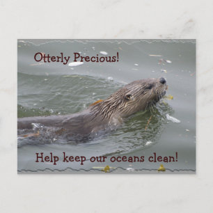 Carte postale anti-pollution Sea Otter