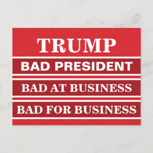 Carte Postale Anti-Trump Mauvais président d'entreprise Vote Blu