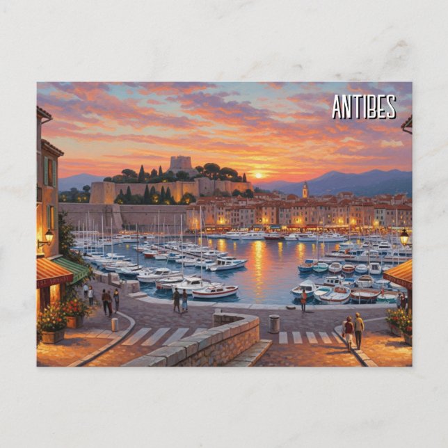 Carte Postale Antibes France Harbour Travel (Devant)
