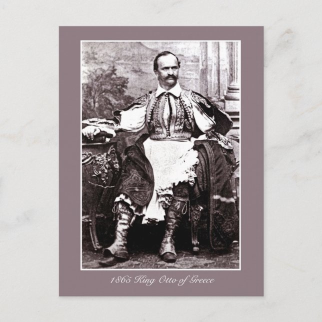 Carte Postale Antique 1865 photo du roi Otto de Grèce (Devant)
