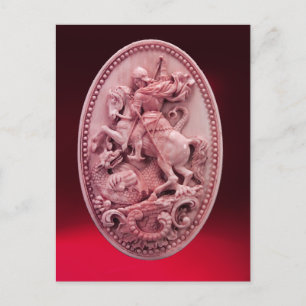 CARTE POSTALE ANTIQUE CAMEO ST. GEORGE ET DRAGON