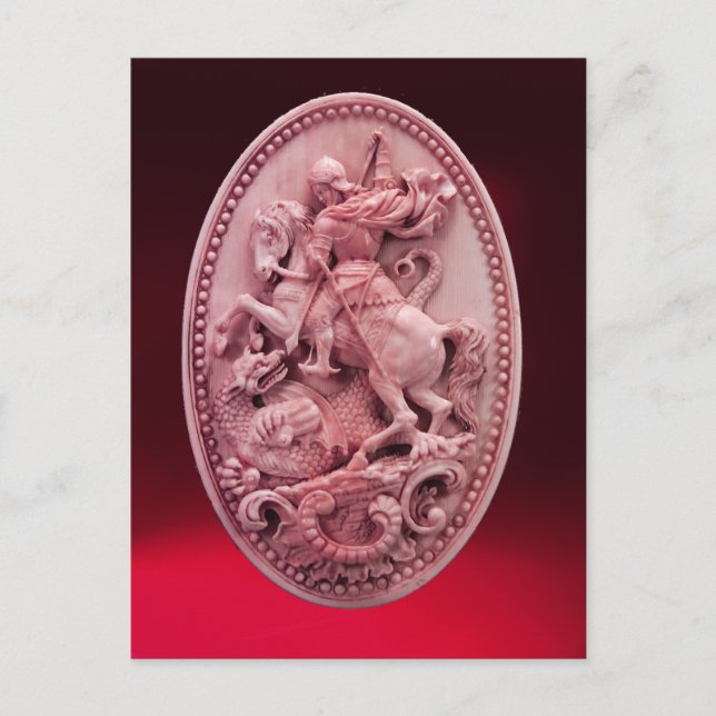 CARTE POSTALE ANTIQUE CAMEO ST. GEORGE ET DRAGON (Devant)