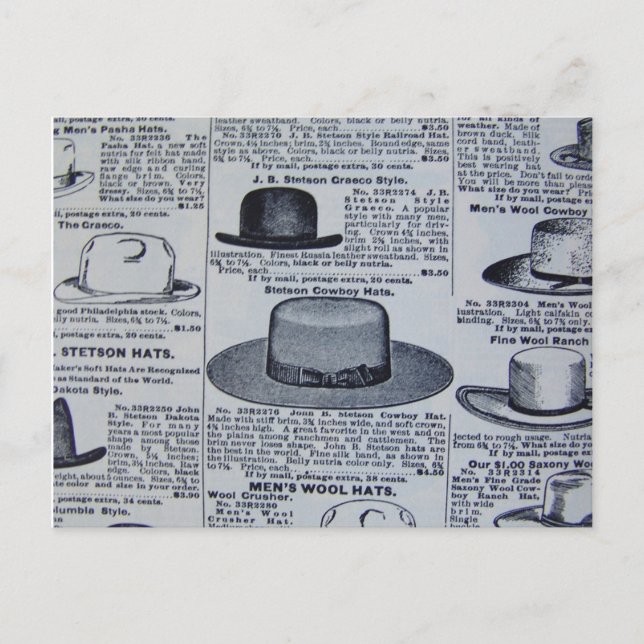 Carte Postale Antique Casquettes (Devant)
