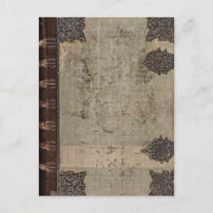 Carte Postale Antique couverture vintage avec charnières métalli