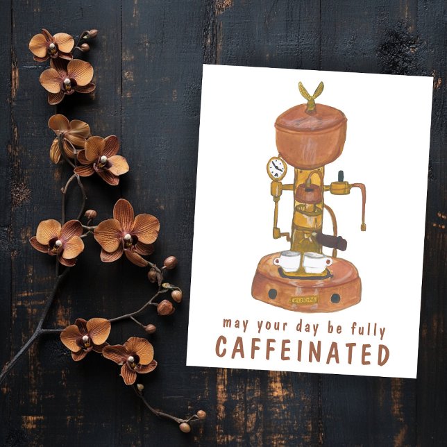 Carte Postale Antique Espresso Machine Café PERSONNALISER IT Drô (Antique Espresso Machine Coffee CUSTOMIZE IT Funny Postcard
)