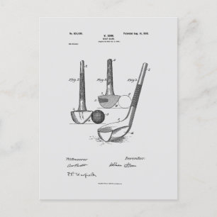 Carte Postale Antique Golf Club 1900, Brevet