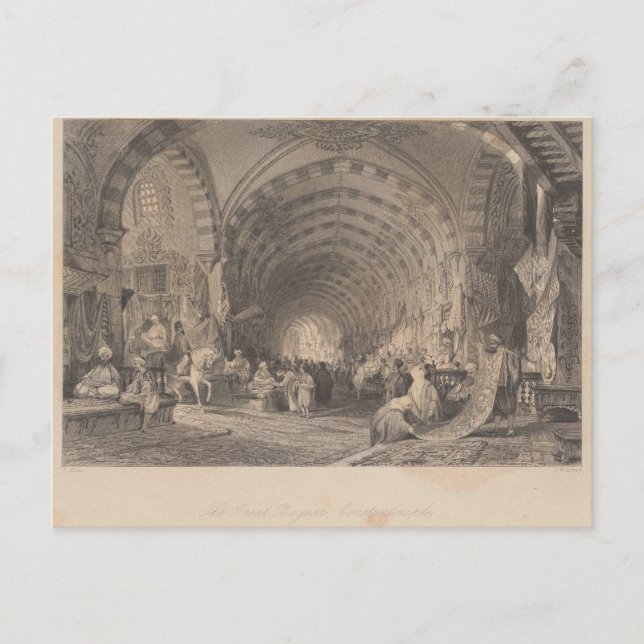 Carte Postale Antique Istanbul Constantinople Grand Bazar (Devant)